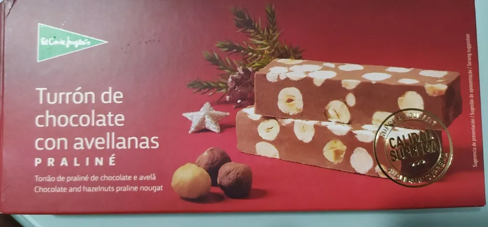 Turrón de chocolate con avellanas