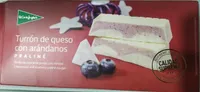 Turrón de queso con arándanos praliné