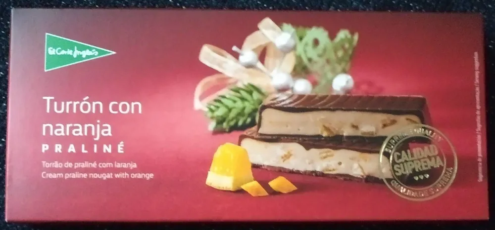 Turrón con naranja praliné