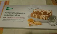 Turrón de chocolate con almendras sin azúcares