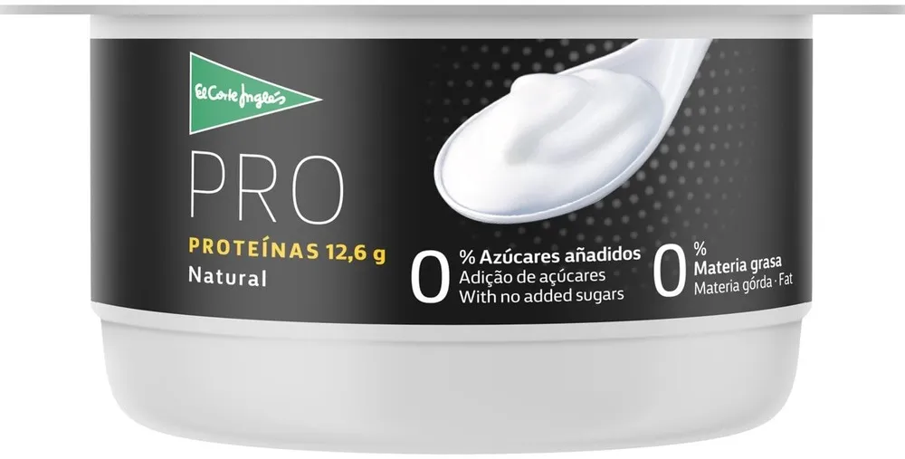 Yogur natural desnatado 0% m.g. 0% azúcares añadidos con proteínas 12,6 g