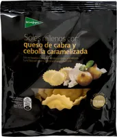 Soles rellenos con queso de cabra y cebolla caramelizada