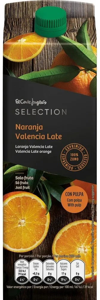 Zumo de naranja Valencia Late con pulpa
