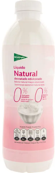Yogur líquido natural desnatado