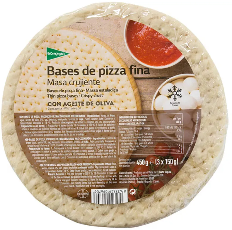 Bases de pizza fina