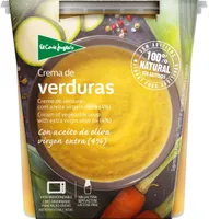 Crema de verduras con aceite de oliva virgen extra