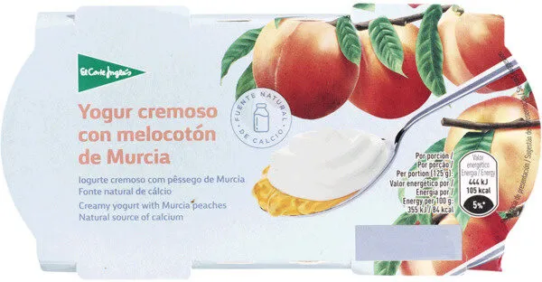 Yogur cremoso con melocotón de Murcia