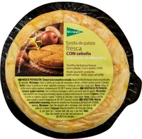 Tortilla de patata fresca con cebolla