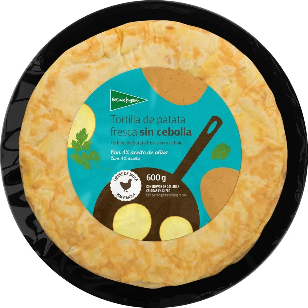 Tortilla de patata fresca sin cebolla