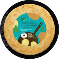 Tortilla de patata fresca sin cebolla