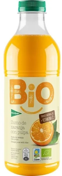Bio zumo de naranja con pulpa