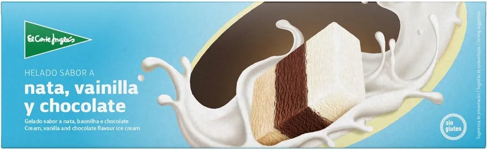 Helado sabor a nata, vainilla y chocolate