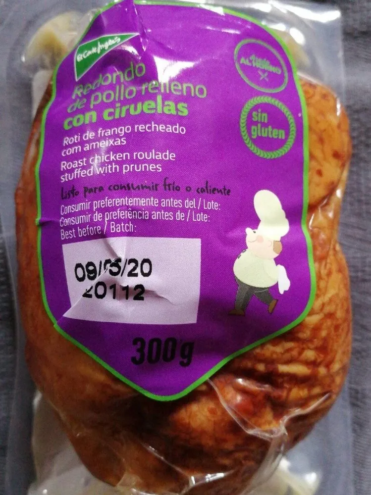 Redondo de pollo relleno con ciruelas