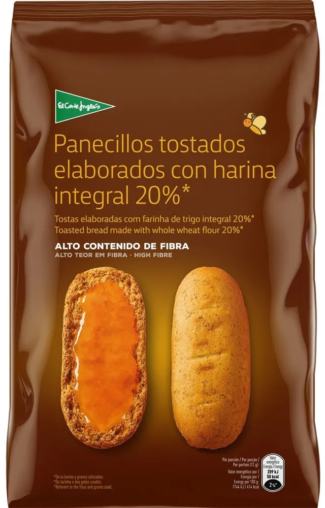 Panecillos tostados elaborados con harina integral