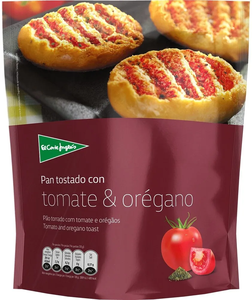 Pan tostado con tomate & oregano