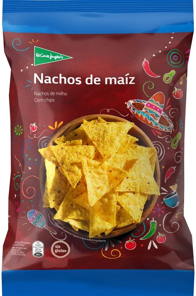 Nachos de maíz al punto de sal