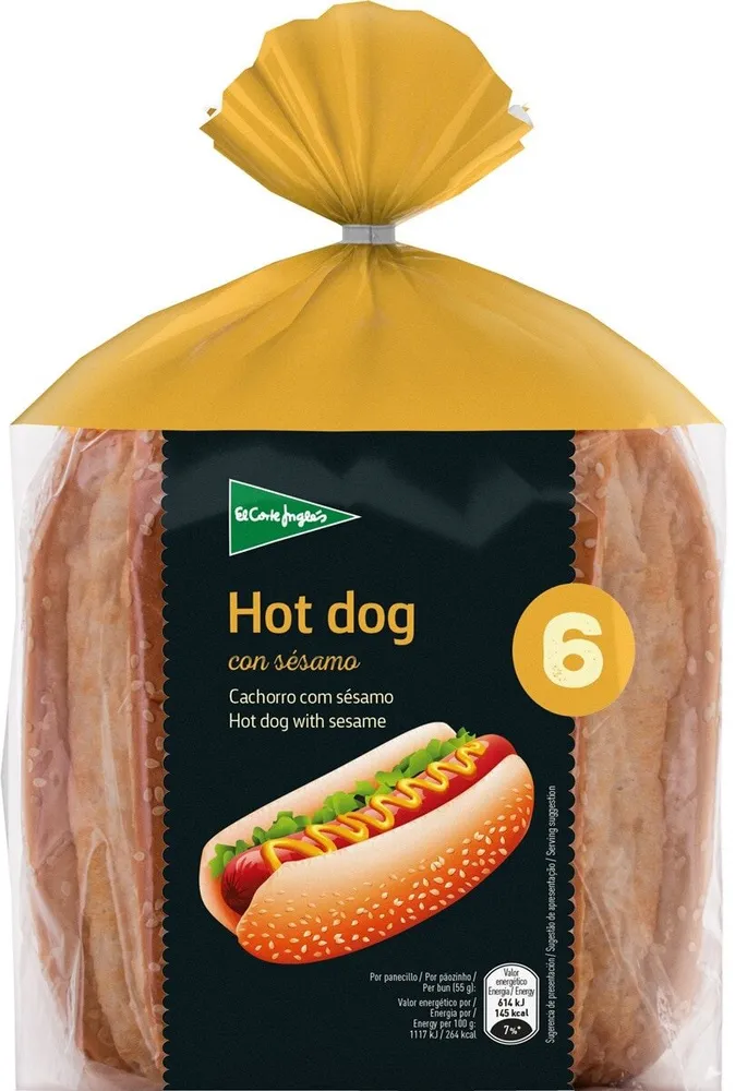 Hot dog con sésamo