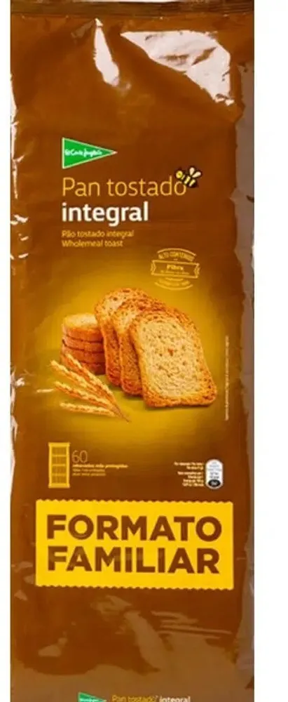 Pan tostado 100% integral de trigo