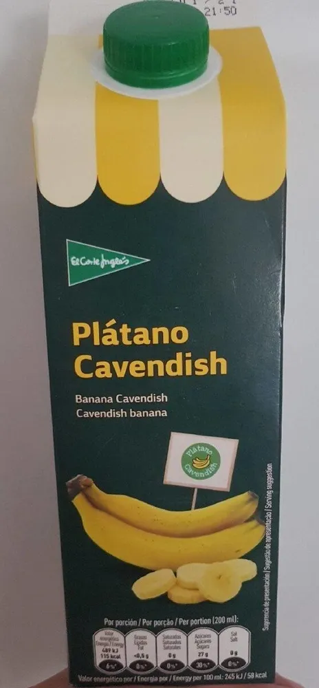 Néctar de plátano Cavendish