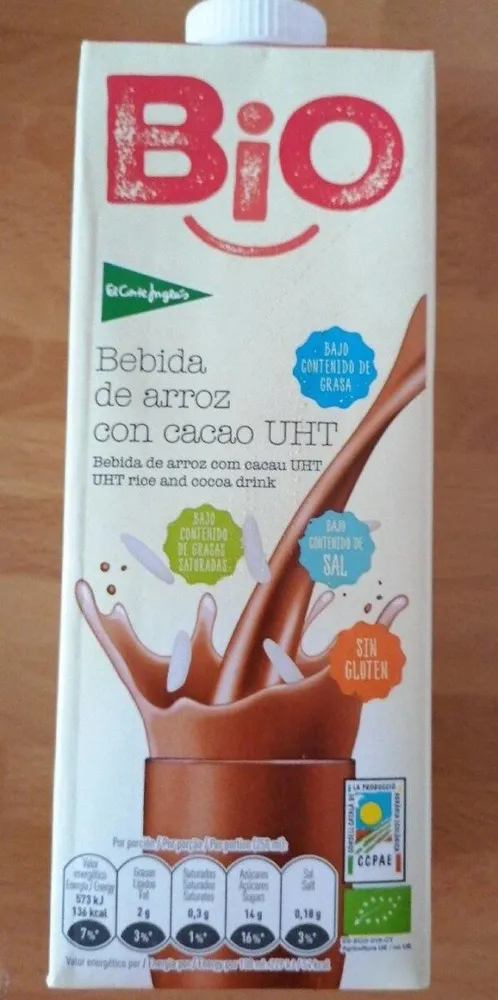Bio bebida de arroz con cacao