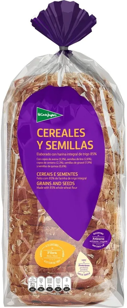 Pan de molde cereales y semillas