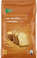 Pan tostado de trigo con semillas y cereales