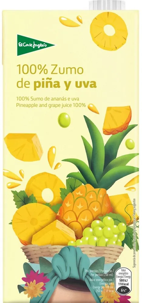 Zumo de piña y uva.