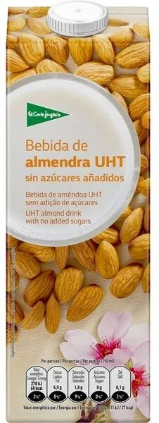 Bebida de almendra sin azúcares añadidos