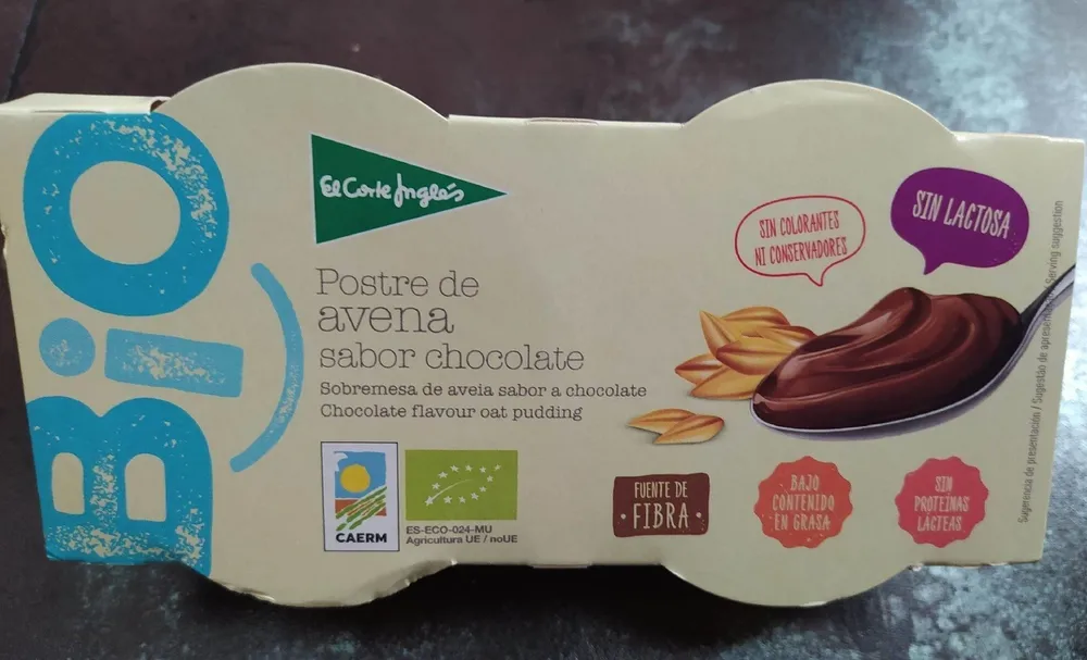 Postre avena sabor chocolate