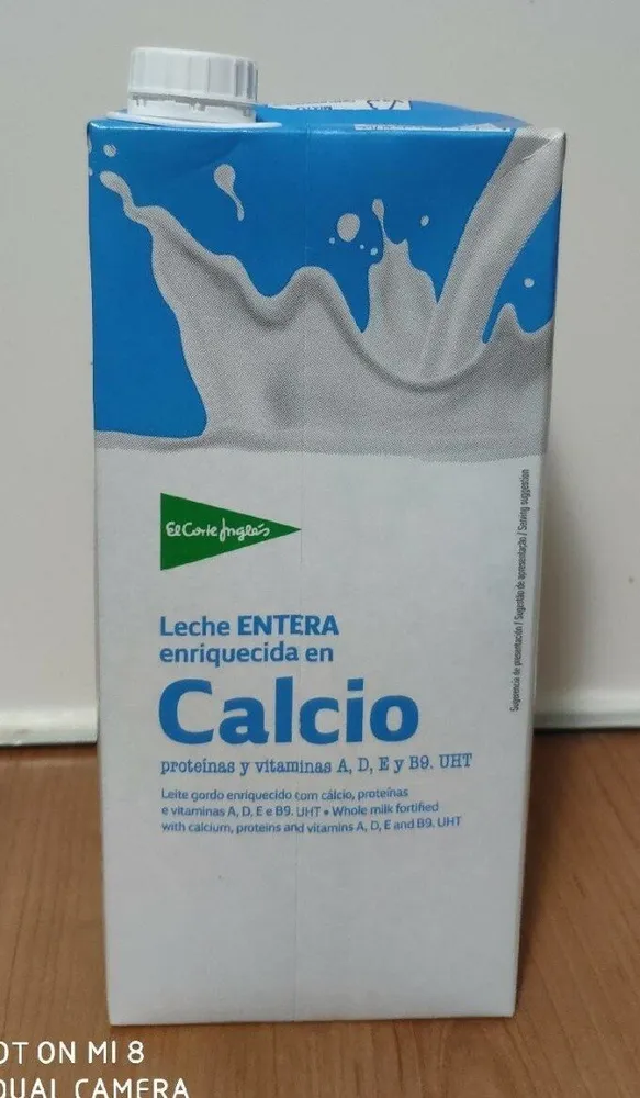 Leche entera calcio