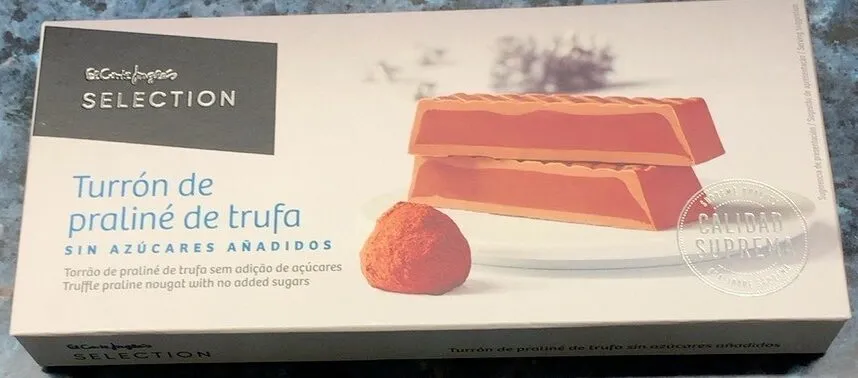 Turrón de praliné de trufa sin azúcares