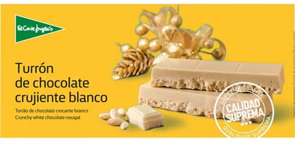 Turrón de chocolate crujiente blanco