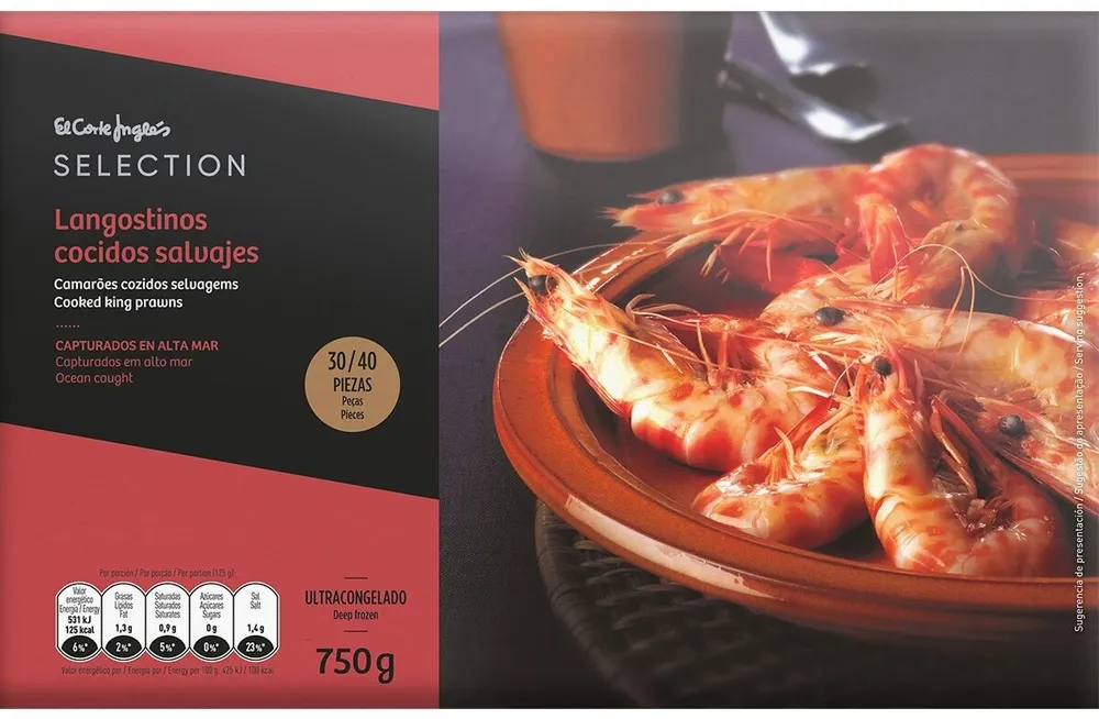 Langostinos cocidos salvajes