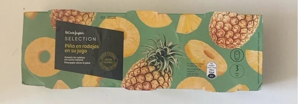 Piña en rodajas en su jugo