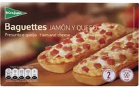 Baguettes jamón y queso
