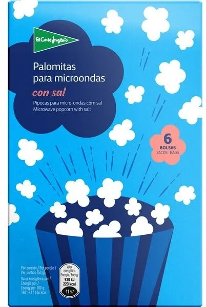 Palomitas para microondas con sal