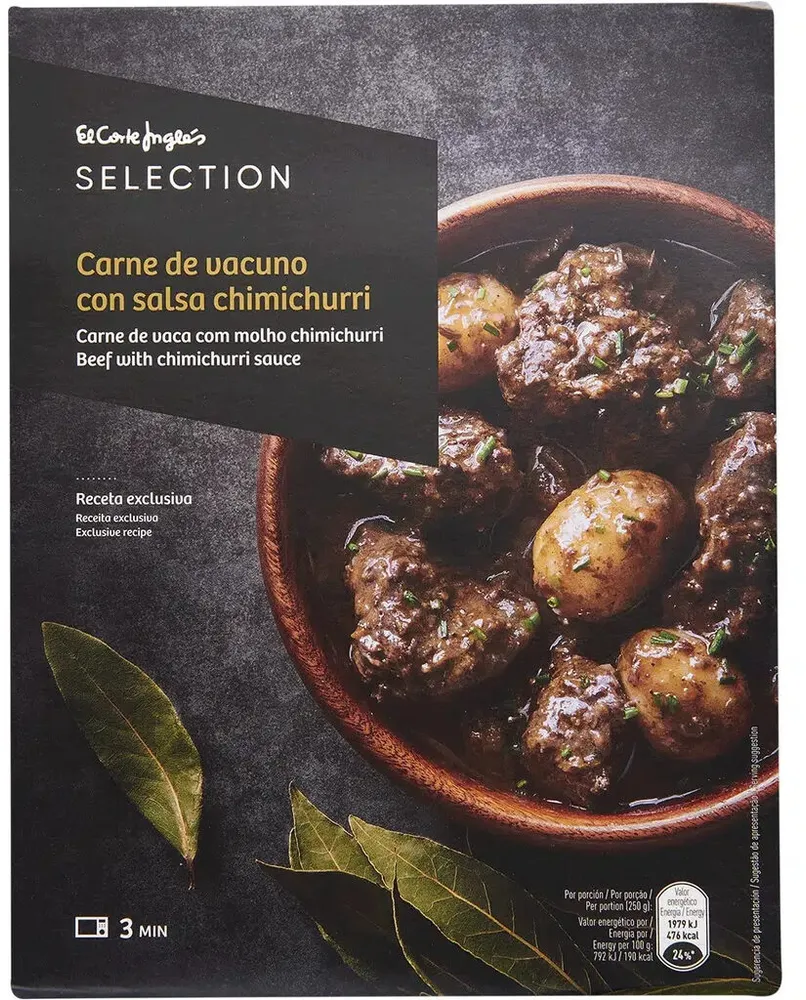 Carne de vacuno con salsa chimichurri