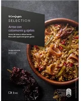 Arroz con calamares y ajetes