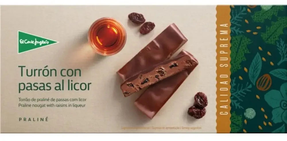 Turrón de pasas al licor