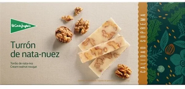 Turrón de nata nuez