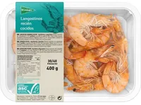 Langostinos recién cocidos