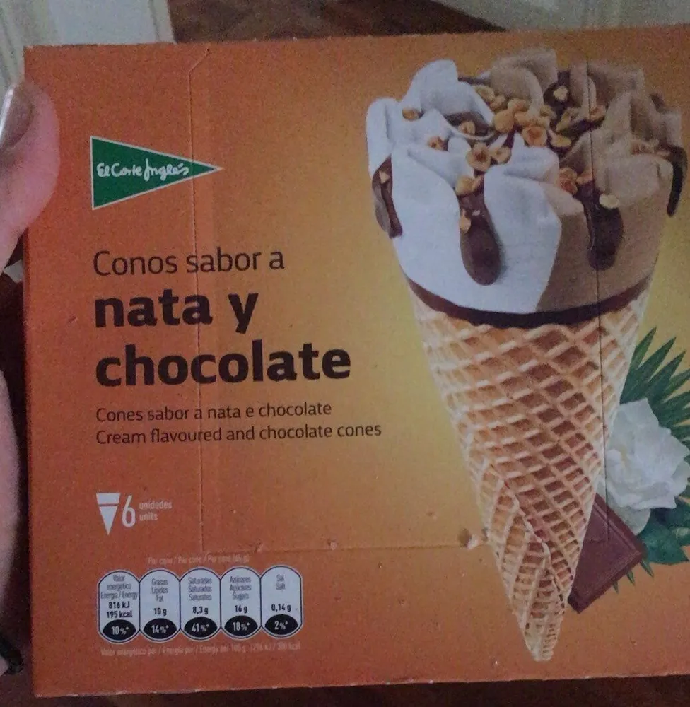 Conos sabor nata y chocolate