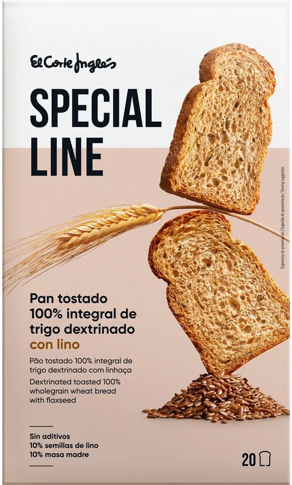 Pan tostado integral dextrinado