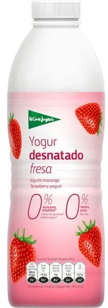Yogur desnatado fresa 0% azúcares añadidos