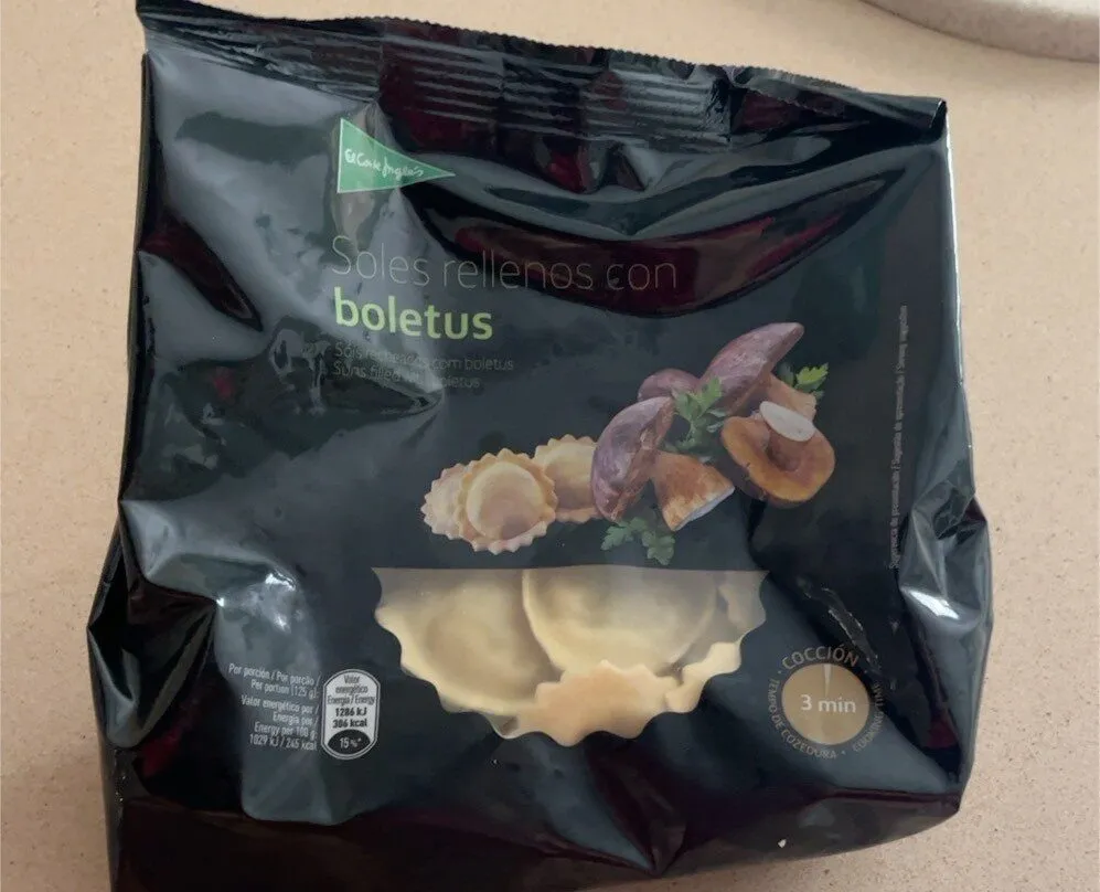Soles rellenos con boletus