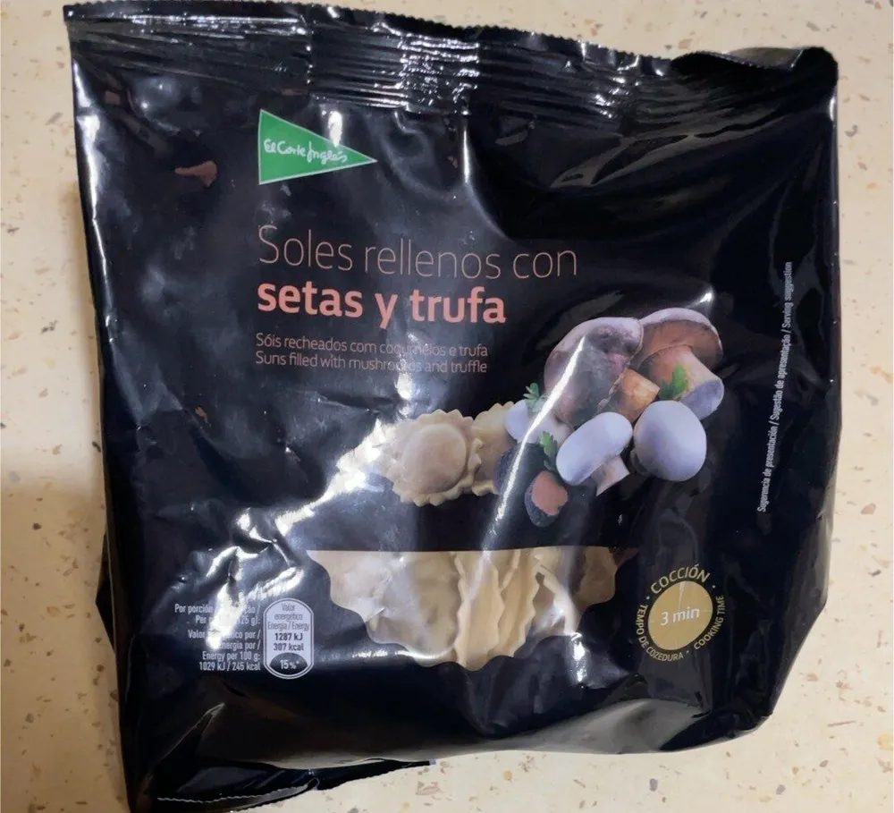 Soles rellenos con setas y trufa