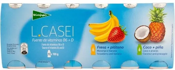 L casei sabores 6 fresa-plátano 6 coco-piña