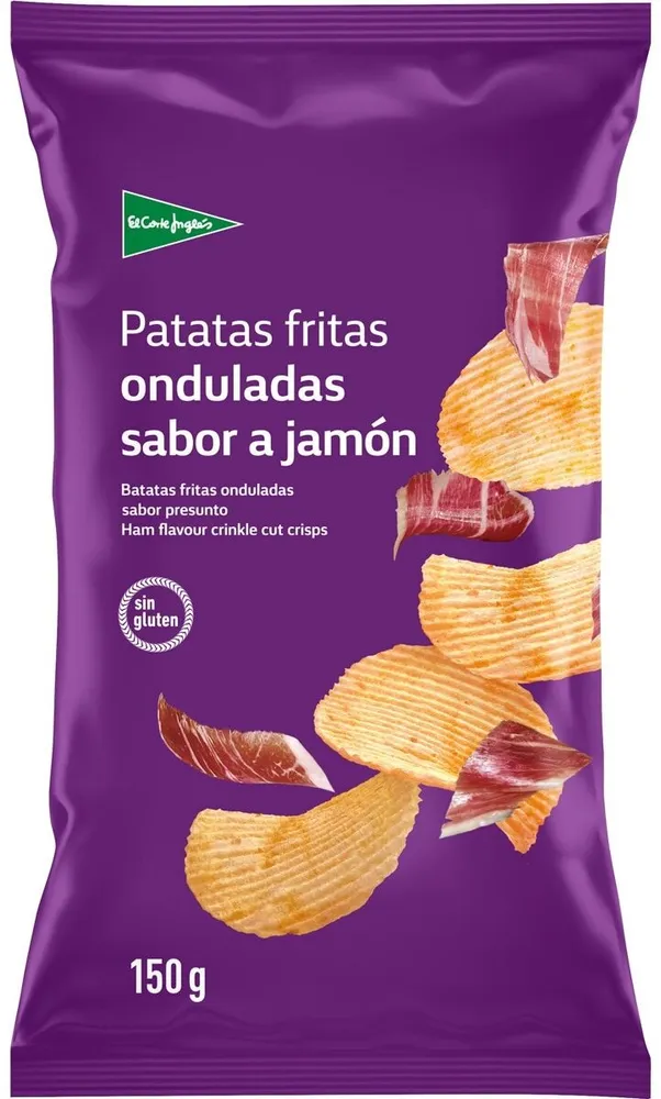 Patatas fritas onduladas jamón