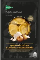 Pasta Rellena de Queso De Cabra Y Cebolla caramelizada