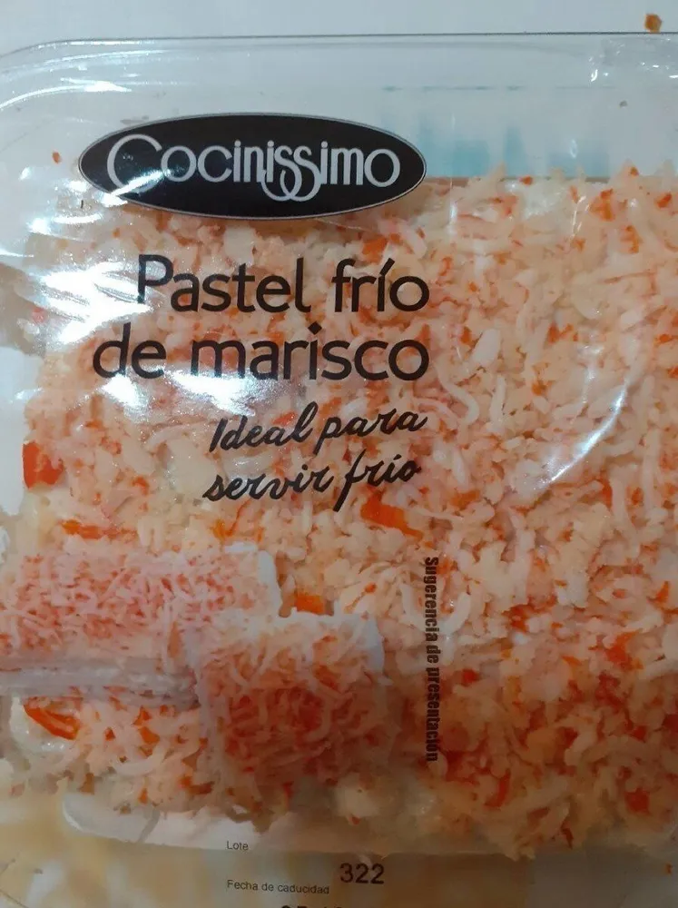 Pastel frío de marisco